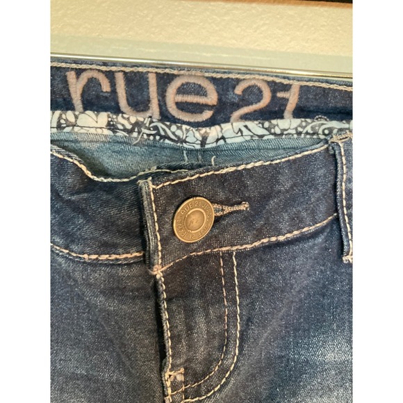 rue21 Womens Low Rise Skinny Jeans Dark Wash Blue Stretch Denim Size 7/8R - Picture 3 of 10